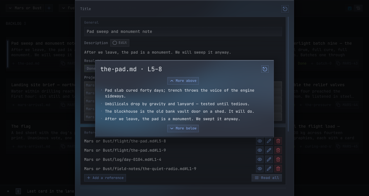 A reference read in place — the exact markdown lines, rendered